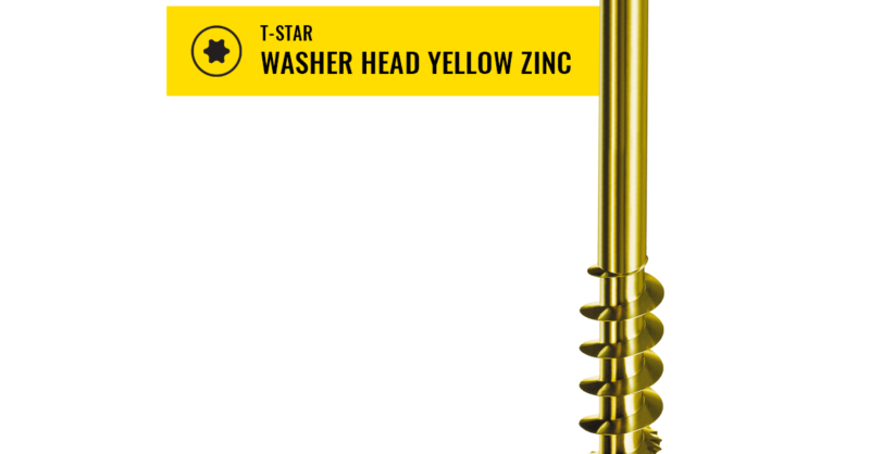 T-STAR WASHER HEAD YELLOW ZINC POWERLAGS®